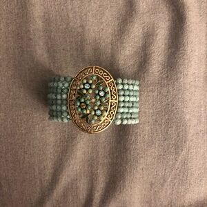 1960s MONET blue cuff vintage bridal bracelet